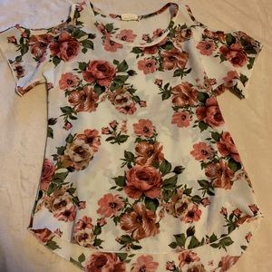 Floral Cold Shoulder Blouse